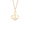 Cup and Belle Signature Logo Smile Necklace — 18K yellow gold C&B monogram pendant with three bezel-set diamonds on 18K gold chain