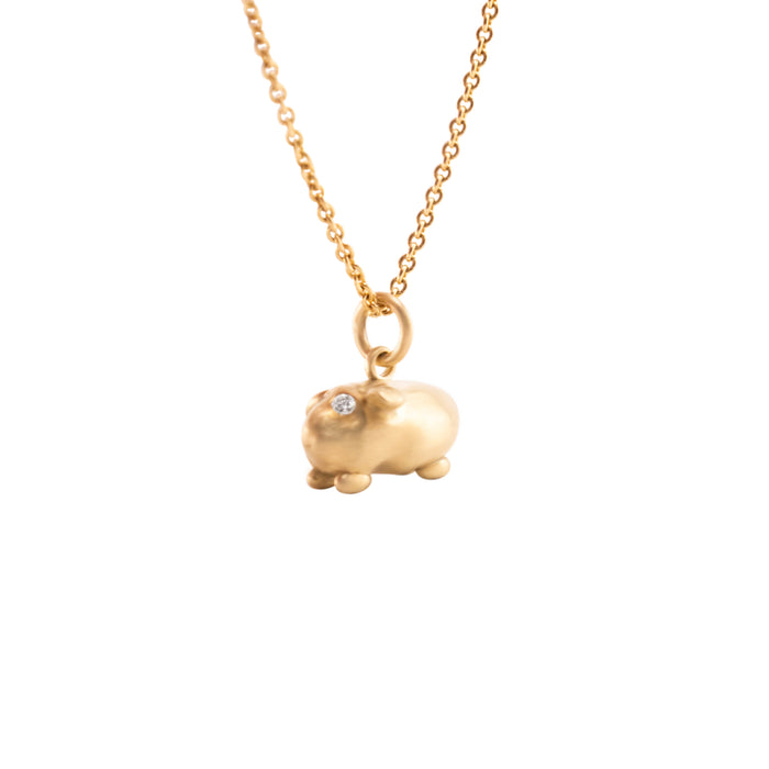 Cup & Belle Guinea Pig 18K Necklace