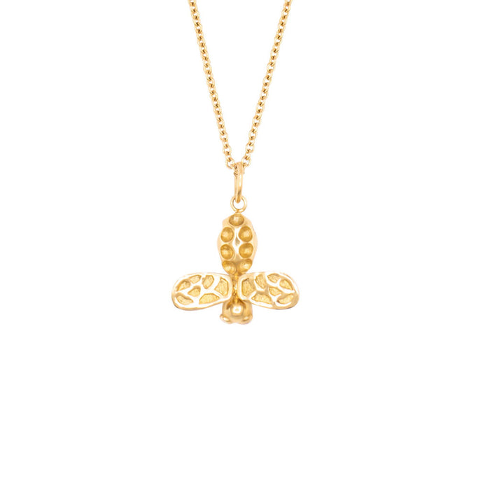Large Busy Bee With Diamond Eyes Necklace
