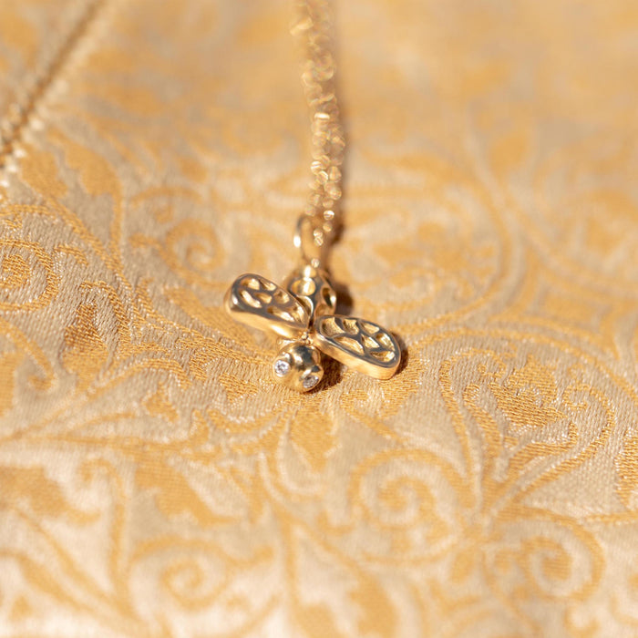 Large Busy Bee With Diamond Eyes Necklace