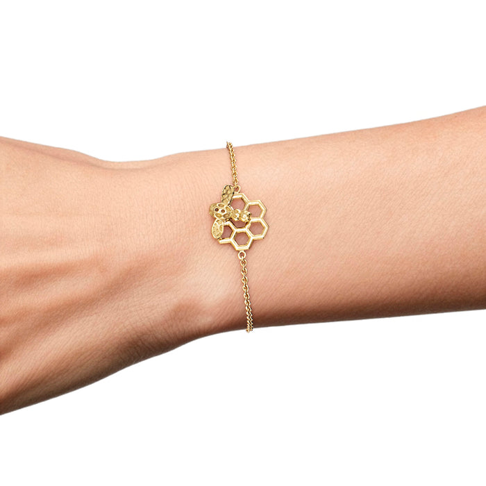 Busy Bee On Honeycomb Bracelet