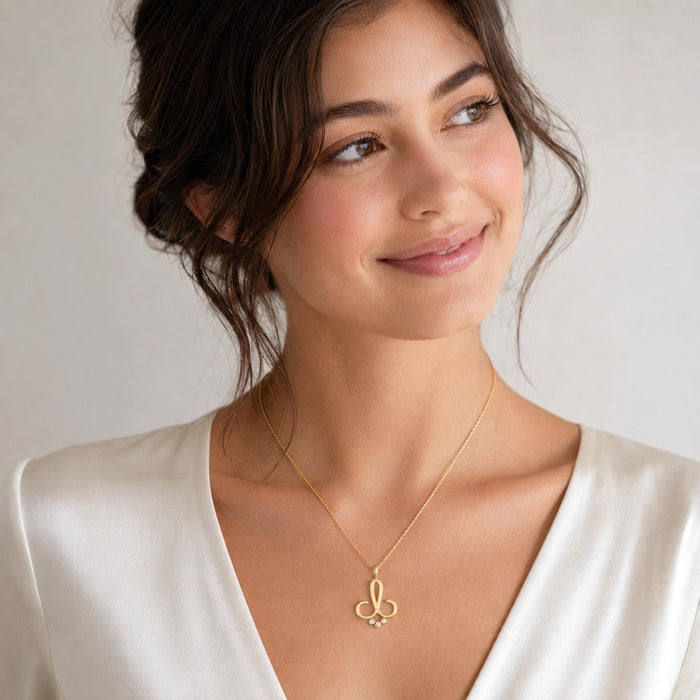 Cup and Belle Signature Logo Smile Necklace