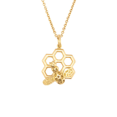 Busy Bee on Honeycomb Necklace - Cup and Belle