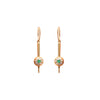 Emerald With Diamond Pendulum Earrings - Cup and Belle