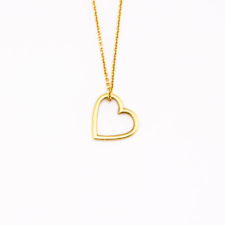 Tiny Hammered Heart Necklace - Cup and Belle